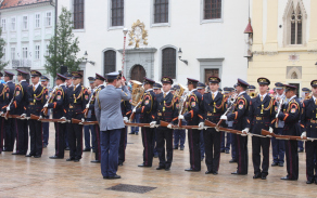 Vojáci Čestné stráže prezidenta SR nemohli na Česko-slovenském posádkovém dni chybět.