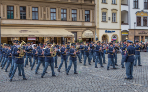 Vojenská hudba Olomouc během svého showprogramu